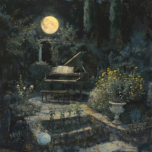 A tranquil yet profound piece combining the elegance of neoclassical melodies with a serene, garden like ambiance that evokes a sense of quiet reflection under the moonlight. Inspired by nature and the night, this composition invites listeners to a peaceful introspection. Great for unwinding after a long day or accompanying a reflective moment