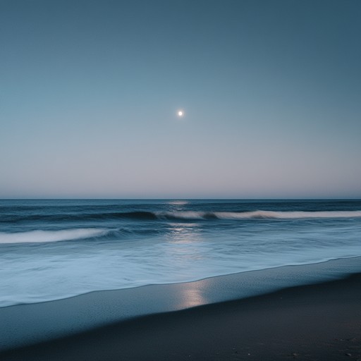 A gentle instrumental soft rock piece evoking romance with soothing guitar chords, slow drum beats, and delicate keyboard harmonies, perfect for a moonlit night on a beach