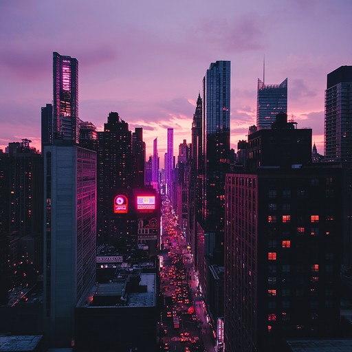 An energetic tune that encapsulates the fleeting moments of city twilight, blending mellow synth lines with rhythmic beats that evoke the serene yet bustling essence of the urban environment as lights flicker on