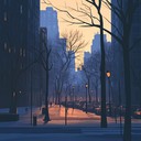 cityscape mingles with nature's whispers