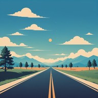 carefree journey under vast blue skies