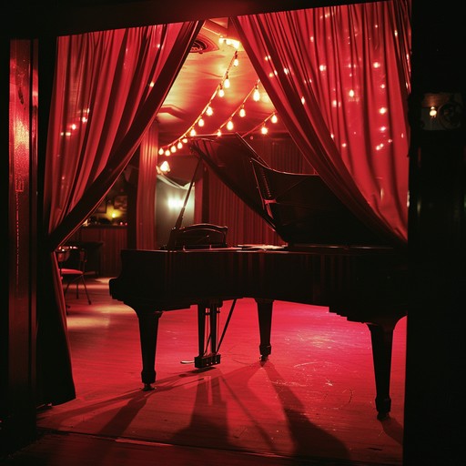 Step into the velvet clad halls of a dark cabaret where every note carries a chill. The atmosphere is simultaneously eerie and relaxing, with a piano leading melodies that twist and turn through shadows. The tempo is slow, creating an intimate, mysterious aura that captivates your senses.