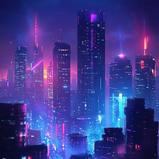 This funky cyberpunk track blends heavy synth bass lines with groovy drum patterns and electronic melodies, encapsulating the gritty yet vibrant essence of a high tech, dystopian urban environment. The driving rhythm and pulsating beats are perfect for setting a fast paced, energetic mood, invoking thoughts of neon lit streets and bustling, futuristic cityscapes.