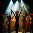 energetic cabaret with sharp piano and brassy elements
