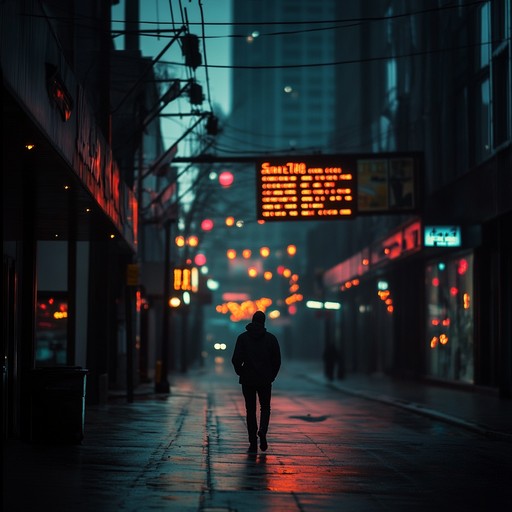 An instrumental phonk track that captures the somber mood of wandering alone through desolate urban landscapes at night, with deep basslines, eerie melodies, and atmospheric soundscapes that evoke feelings of isolation and introspection.