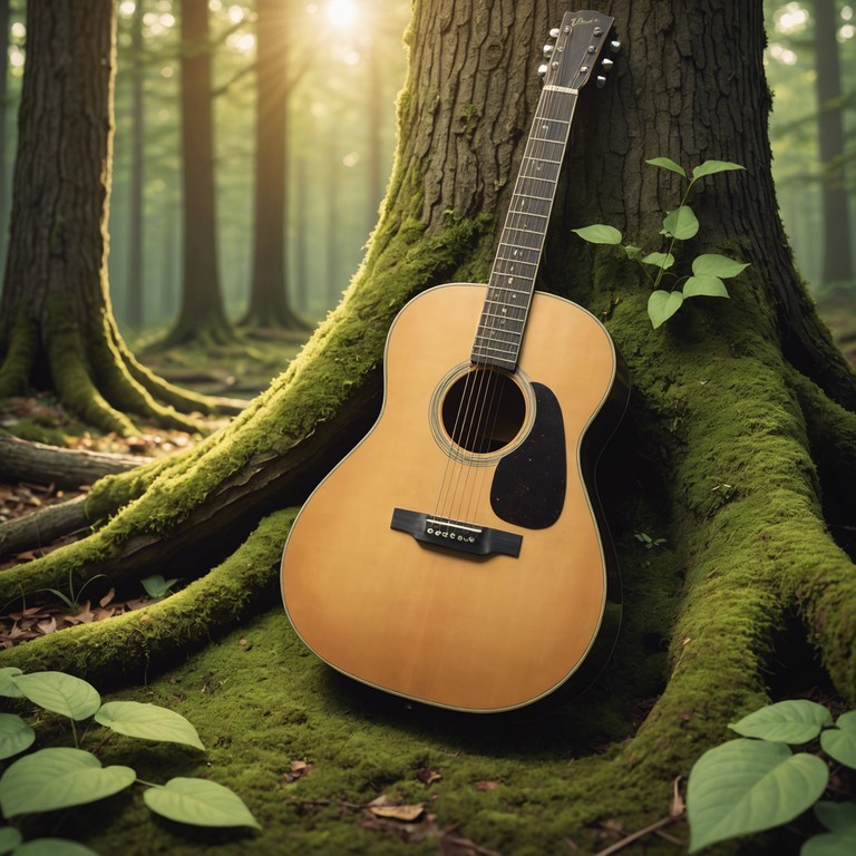 This alternative version takes you deeper into the mythical forest with a greater emphasis on the echoing quality of the guitar, supported by the natural sounds of woodland at twilight, enhancing the overall sense of mystery and introspection.