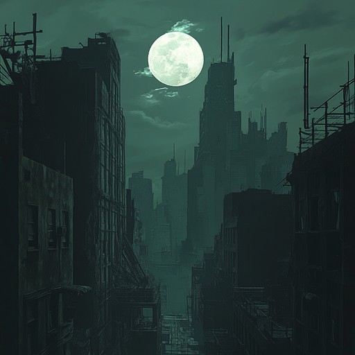 Explore the shadowy depths of an urban landscape with eerie phonk beats and dark tones, evoking an intense and atmospheric journey