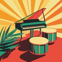 bright keys and percussion; lively minimal music celebration