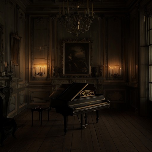 A grim and eerie harpsichord tune from the baroque era, filled with dissonant harmonies and a haunting melody that resonates in the dead of night, instilling an unsettling feeling of creeping dread