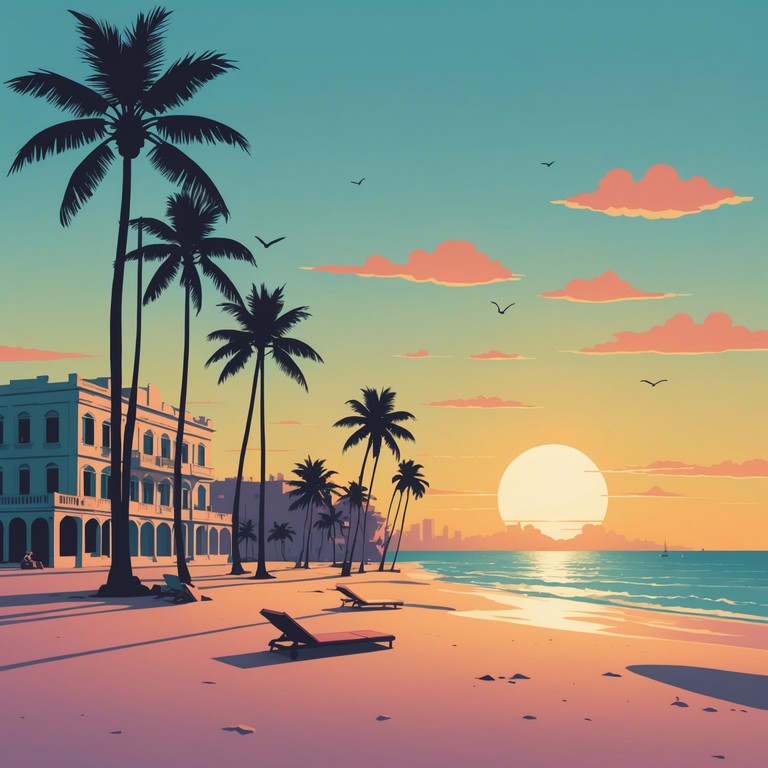 A musical piece where introspective, soft melodies blend seamlessly with the dynamic rhythms of cuban rumba beats, painting a picture of evening reflections in a lively city.