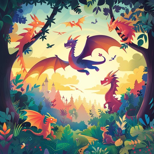 Imagine embarking on a grand adventure through an enchanted forest filled with friendly dragons, magical creatures, and awe inspiring landscapes. This instrumental piece combines orchestral grandeur with playful melodies to ignite children's imaginations and create a sense of wonder and excitement. The music dynamically shifts from sweeping epic sections to enchanting, whimsical interludes, making listeners feel as though they are journeying through a magical fairy tale.