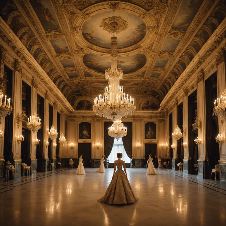 Imagine a grand ballroom in vienna, where the echoes of aristocracy and timeless traditions blend into a lively, majestic waltz. Dancers in opulent attire glide effortlessly across the polished floor, their movements synchronized with the heartfelt, sweeping melody of the waltz, providing a soundtrack that is both uplifting and nostalgic, capturing the essence of an imperial era with every note.