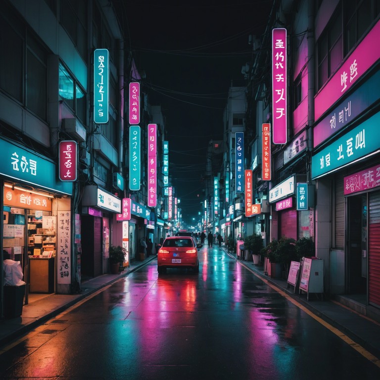 This track combines the infectious beats of k pop with the dreamy, surreal sounds of an urban soundscape at night. It features a seamless blend of traditional korean instruments with modern electronic synths, creating a hypnotic and captivating experience that evokes the lively yet mysterious atmosphere of seoul after dark.