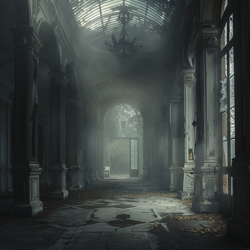 This track conjures the atmosphere of a long-deserted mansion, with creaking floorboards, distant whispers, and the soft, unsettling echo of a forgotten piano playing in the depths of the hallways. The sound should be sparse yet chilling, enveloping the listener in a subtle blanket of spectral presence.