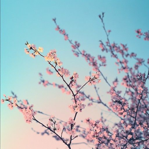 A hauntingly beautiful jpop instrumental capturing the essence of fleeting cherry blossoms, blending traditional japanese melodies with contemporary electronic arrangements for a heartfelt and nostalgic soundscape