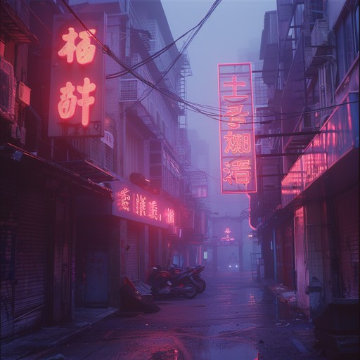 This composition paints a bleak picture of an urban environment at night, utilizing deep, resonant synthesizer sounds mixed with unsettling ambient noise, perfectly capturing the essence of a ghostly cityscape.