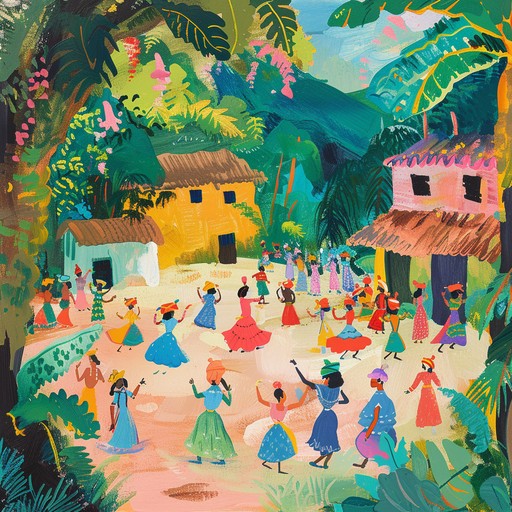 A vibrant, festive piece inspired by a village celebration, featuring energetic dance rhythms and joyful melodies to evoke a sense of community and happiness. Perfect for setting a lively, cheerful atmosphere.