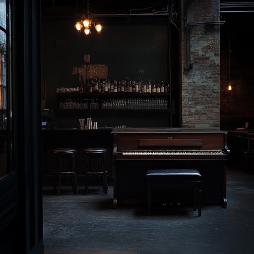 A slow, melancholic piece invoking images of a lonely bar, with soft piano melodies and subtle saxophone interjections. The piece breathes sorrow with every note, embracing the listener in a deeply nostalgic yet comforting embrace, perfect for reflective moments.