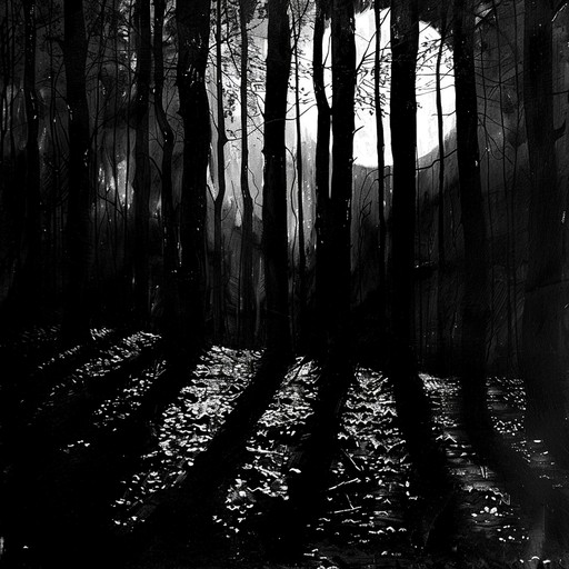 As the full moon casts its silvery light through the trees, creating shifting patterns of light and shadow, the forest comes alive with an otherworldly presence. Delicate sounds of nocturnal creatures and the gentle rustling of leaves blend with shimmering, reverberating tones and ethereal pads, creating a sense of enchantment and intrigue. The music ebbs and flows like a ghostly mist, sometimes building to swelling crescendos that suggest the magic and wonder of the night, while at other times receding to a hushed, intimate whisper that hints at hidden secrets and untold stories.