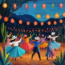 an energetic instrumental cumbia song inspiring vibrant, joyful dancing