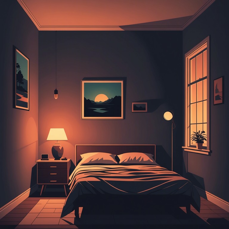 This track features a brooding mix of soft beats and low, sinister whispers, encapsulating a haunting nocturnal mood. Evoking a sense of mystery and intimate dread, the piece combines the comfort of a bedroom setting with an underlying eerie chill, perfect for deep listening during lonely, contemplative nights.