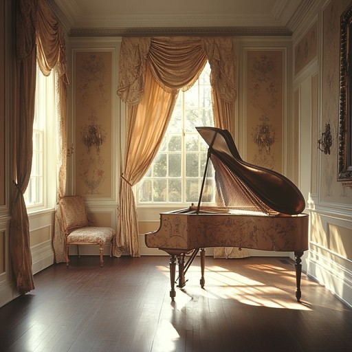 A delicate and soothing baroque composition featuring gentle harpsichord melodies, perfect for setting a sophisticated and tranquil atmosphere. The intricate and elegant notes evoke the charm and grace of an 18th century parlor, making it ideal for relaxation or background music at formal events