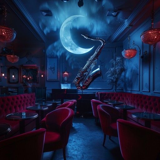 Imagine a plush lounge bathed in moonlight, where ethereal saxophone notes intermingle with subtle, trippy electronic nuances. The ambiance is a blend of cozy and surreal, pulling listeners into a hypnotic state of blissful introspection.