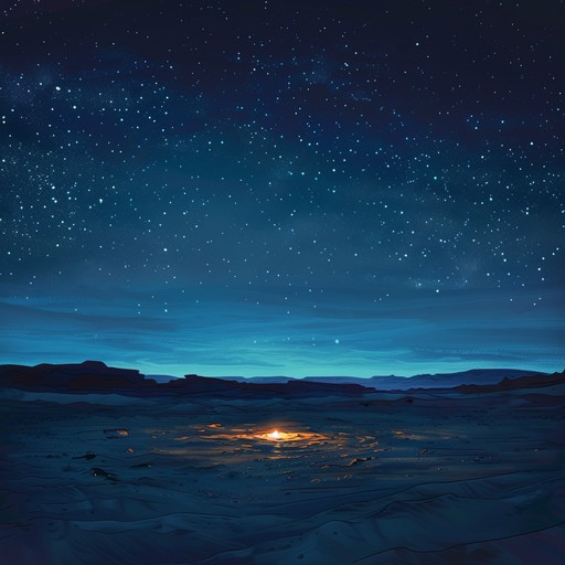 In this track, advanced synthetic layers blend seamlessly with the ancient melodies of the middle east, creating a soundscape that feels both timeless and innovative. The song starts with a soft, ethereal pad that slowly introduces a digitally enhanced oud playing a melancholic melody. As the track progresses, rhythmic electronic beats and deep bass lines join, proposing a journey that connects past with future, evoking the vastness of a star lit desert at night.