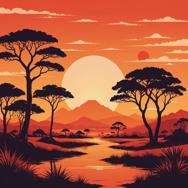 This track invites listeners to experience a serene journey through the heart of africa, melding soft drum rhythms with gentle melodies that evoke the tranquil beauty of a savannah sunset.