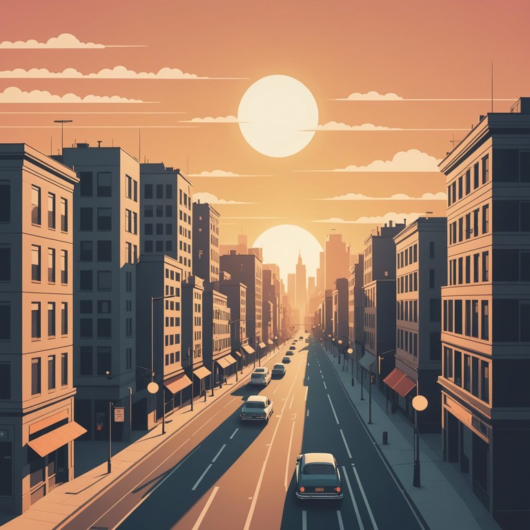 A soothing and reflective soundscape that harnesses the calming sounds of soft garage music to transport listeners to a serene urban environment at dawn. Imagine the city slowly waking up, with the first rays of sun casting soft glimmers on the tranquil streets.