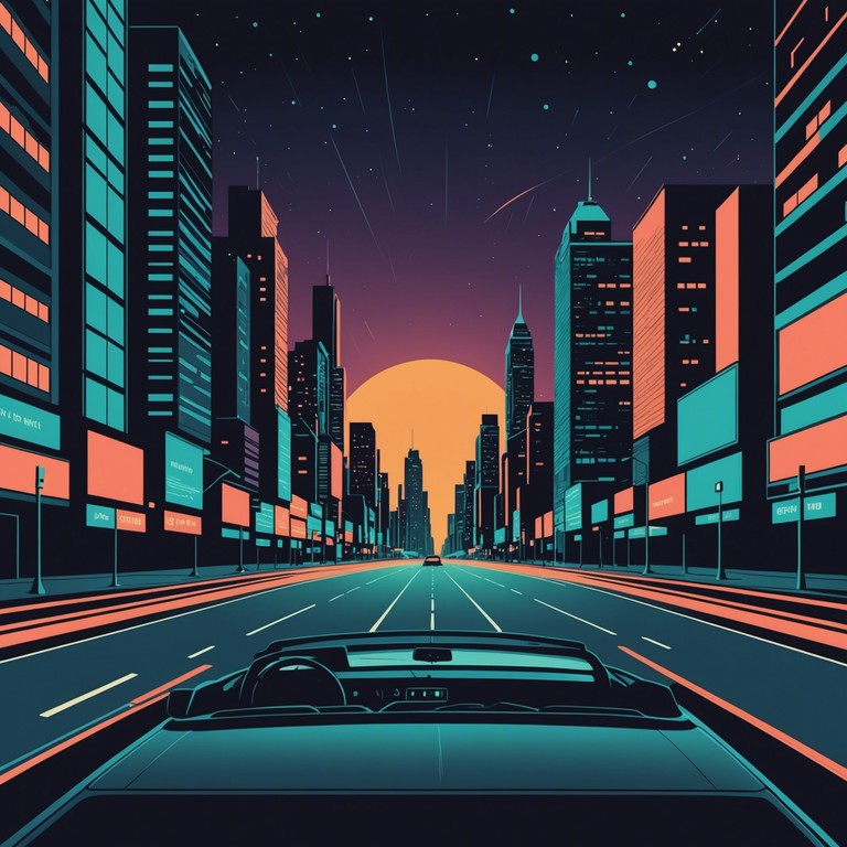 This track layers lo fi synthetic beats creating a smooth, soothing soundscape that mirrors a peaceful nighttime drive through a cityscape. Synth pads meld with subtle rhythmic elements reflecting streetlights passing softly in the dark.