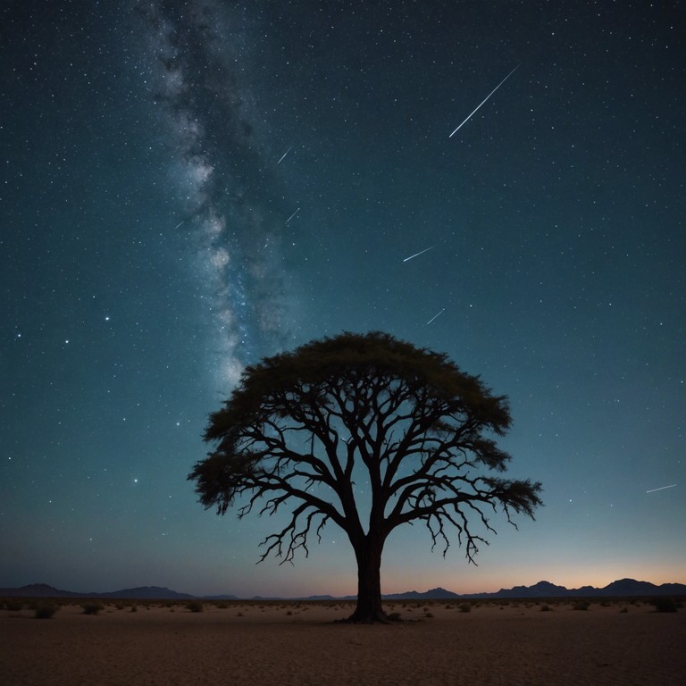 A composition drawing from deep introspection under a starlit desert sky, this track uses traditional middle eastern instruments suffused with ambient layers to invoke feelings of peace and profound depth of the soul.