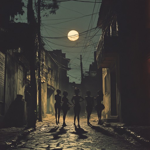 As darkness falls over rio de janeiro, the tense rhythm of samba echoes through the labyrinthine alleys. The beats are urgent and filled with anticipation, blending traditional samba with suspenseful undertones that capture the city's enigmatic nightlife.