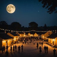 community dance, folk rhythm, joyful night.