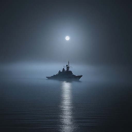 An instrumental piece blending ambient textures and traditional russian melodies to capture the serene and mystical essence of the russian navy navigating through fog laden waters.