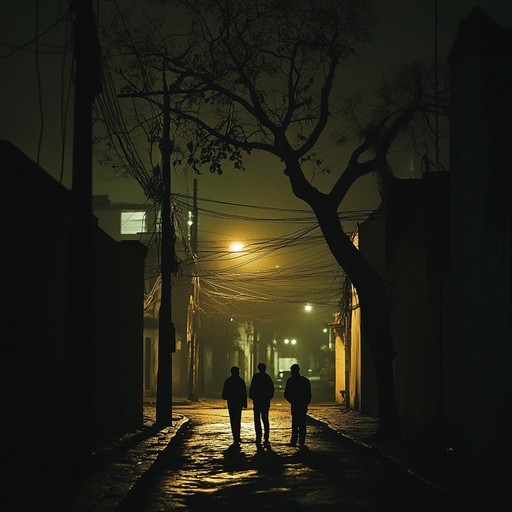 A suspenseful samba track evoking the shadowed streets and hidden corners of rio de janeiro at night, filled with intrigue and mysterious tension.