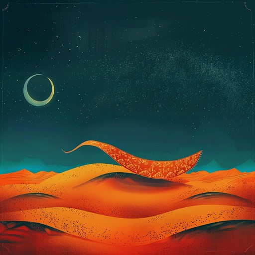 Embark on a mesmerizing voyage across the shimmering dunes and starlit oases of the arabian desert. This entrancing instrumental piece weaves together the exotic melodies of oud, ney flute, and qanun, creating an atmosphere of mystery and wonder. The hypnotic rhythms of darbuka and riq transport the listener to a world of magic carpets, genies, and ancient tales whispered on the desert winds.