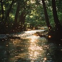 a calming flute melody, like a soft creek.