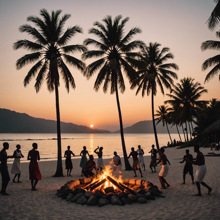 Imagine yourself on a beautiful beach as the sun sets, the sky painted in hues of orange and pink. The music starts playing a tropical house beat, inviting everyone to dance and celebrate the joyous moment.