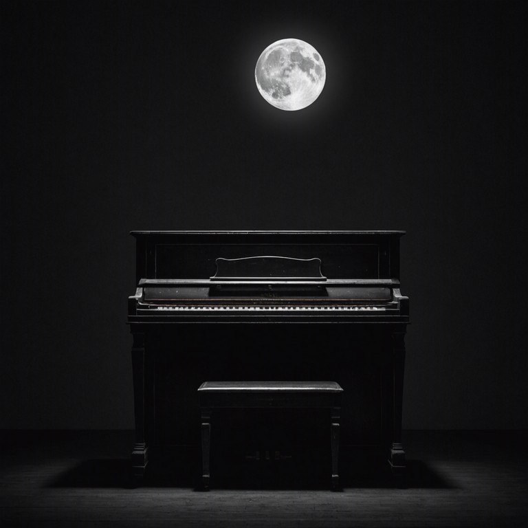 A solitary piano, situated in the corner of an old, cobweb laden victorian parlor, plays soft melodies that seem to communicate with the spirits lingering in shadows, creating an atmosphere of haunting nostalgia.