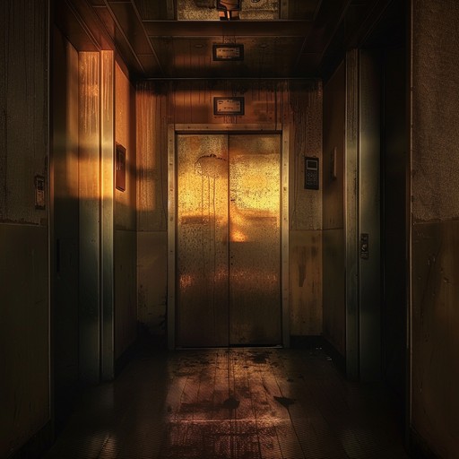 A surreal and suspenseful elevator ride enhanced by unsettling and unexpected twists in the music, crafting a tense and eerie atmosphere that keeps the listener in a state of heightened alertness.