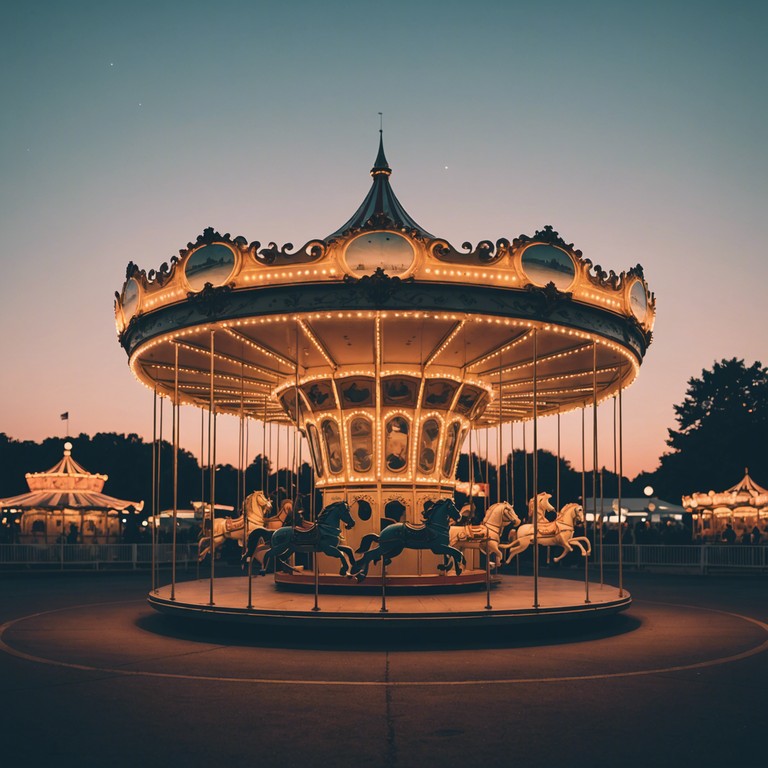 A melodic exploration of an abandoned carnival, where each note resonates with the echoes of old laughter and distant dreams. This composition sweeps through the lonely aisles of rusty rides and shuttered booths, evoking a poignant sense of nostalgia and eerie calm. The music is like a gentle ghost, wandering through a once joyous conglomerate now silent and spectral.