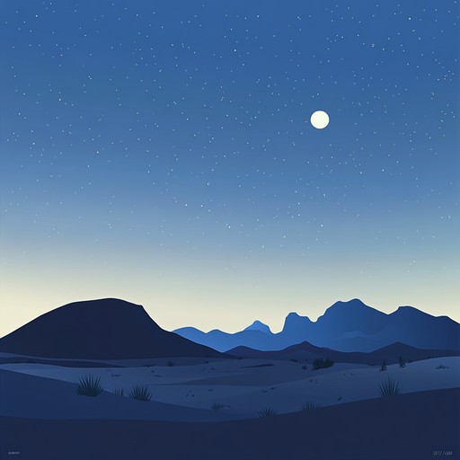 Gentle, enchanting melody evoking the serene beauty of a moonlit desert night, blending exotic middle eastern scales with a tender, calming pace. Perfect for a tranquil, ethereal lullaby.