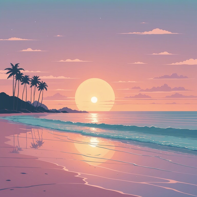 This tranquil tune captures the serene essence of a sun setting over a calm sea, providing a peaceful backdrop perfect for unwinding after a long day. The music gently flows, reflecting the colors of the sky mingling with the ocean in a soothing serenade.