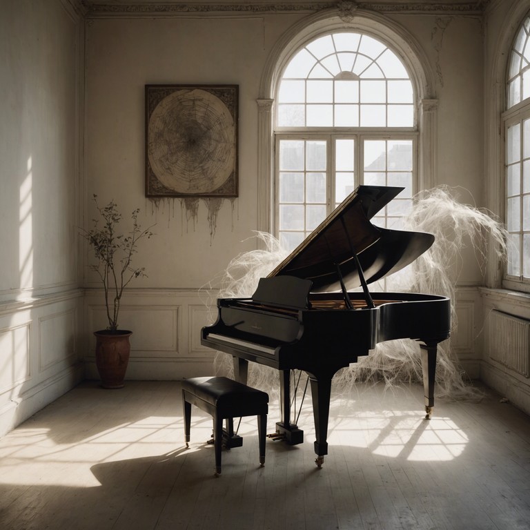 A haunting easy listening track featuring a minimalist piano composition that evokes images of deserted halls and forgotten memories. The song subtly blends eerie undertones with a gentle, flowing melody, creating an atmosphere of an old, abandoned mansion where each note resonates with whispers of the past.