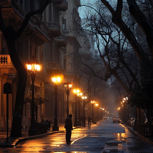 A solitary bandoneon weaves through the night with delicate guitar accompaniment, evoking deep personal reflections. Imagine a lone figure in an empty buenos aires street, shadowed by the glow of streetlights.