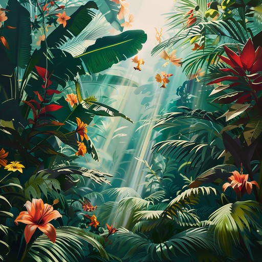 Immerse into a vivid sonic journey through a vibrant jungle filled with energizing rhythms and uplifting vibes. The track layers ethereal ambient textures with rhythmic jungle inspired sounds, creating an immersive listening experience that awakens and invigorates the listener. Perfect for starting your day or adding an energizing ambiance to your environment.