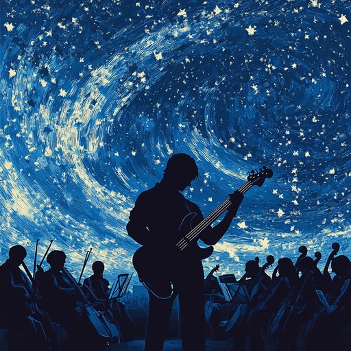 A grand composition blending the intensity of rock guitar riffs with the harmonic richness of a full symphony orchestra. The fusion of drums, electric guitar, and orchestral strings creates a dynamic and exhilarating soundscape. The track builds to a powerful climax, showcasing intricate guitar solos amidst sweeping orchestral arrangements, evoking a sense of grandeur and triumph.