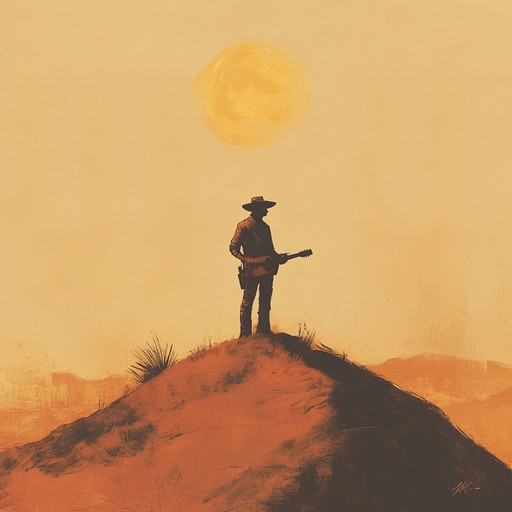 A solemn instrumental featuring melancholy guitar and harmonica, evoking the sadness of a desolate prairie at sunset. The music sways gently like a lonely figure on horseback, lost in reverie and tinged with sorrow.