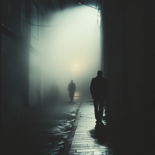 An eerie and suspenseful instrumental jingle featuring ghostly tones and a minimalist, haunting ambiance, evoking the solitude and mystery of a desolate midnight walk.